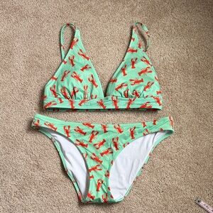 MeUndies Lobster Love Bikini Set. Size Medium